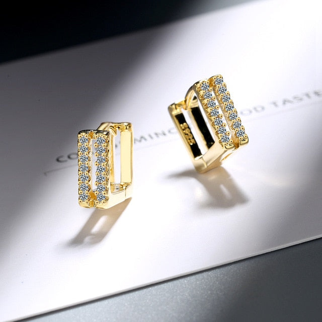 Fanqieliu Sterling 925 Silver Earrings Natural Crystal Small Flower Hoop Earrings For Woman FQL3235