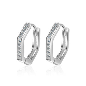 Fanqieliu Sterling 925 Silver Earrings Natural Crystal Small Flower Hoop Earrings For Woman FQL3235