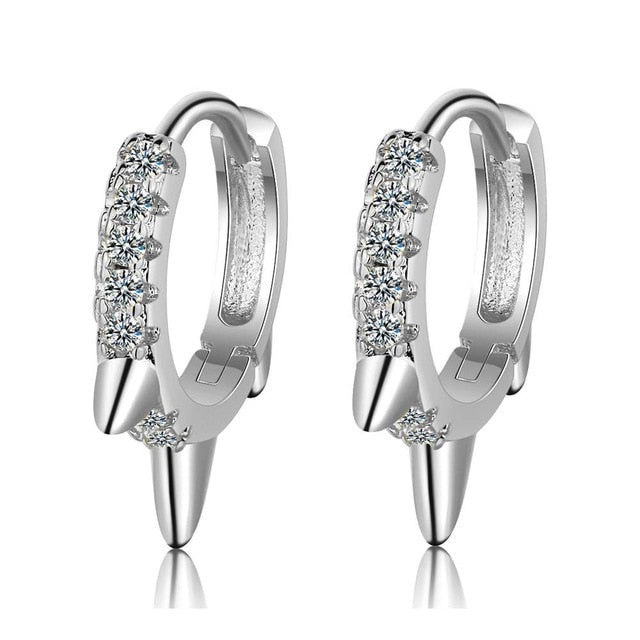 Fanqieliu Sterling 925 Silver Earrings Natural Crystal Small Flower Hoop Earrings For Woman FQL3235