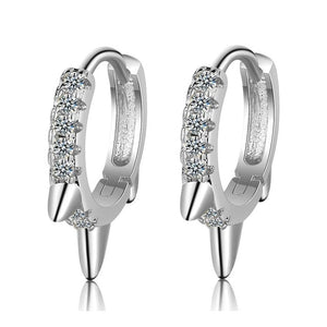 Fanqieliu Sterling 925 Silver Earrings Natural Crystal Small Flower Hoop Earrings For Woman FQL3235