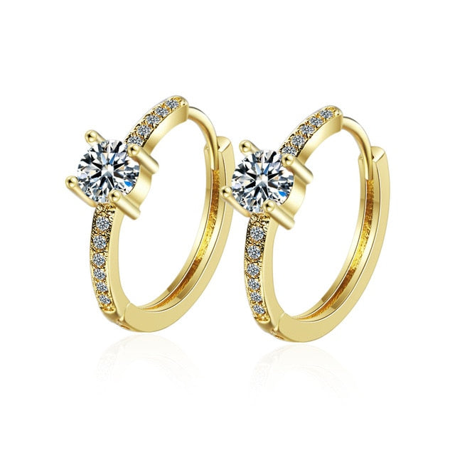 Fanqieliu Sterling 925 Silver Earrings Natural Crystal Small Flower Hoop Earrings For Woman FQL3235