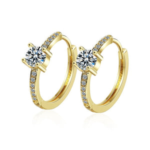 Fanqieliu Sterling 925 Silver Earrings Natural Crystal Small Flower Hoop Earrings For Woman FQL3235