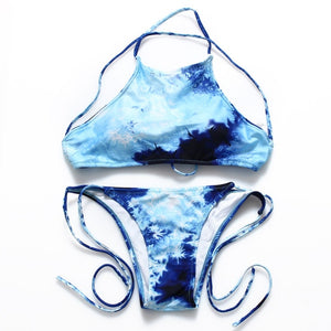Tie Dye Bikini 2020 Micro Bikini Printed Sexy G String Swimsuit Thong Women African Swimwear Micro Floral Print Bathing Suits