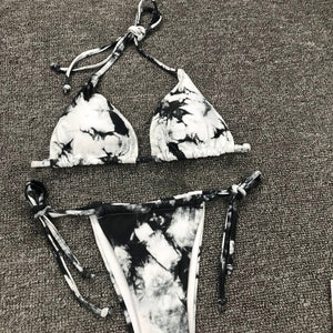Tie Dye Bikini 2020 Micro Bikini Printed Sexy G String Swimsuit Thong Women African Swimwear Micro Floral Print Bathing Suits