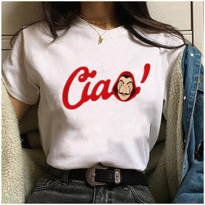 Maycaur The House of Paper T Shirt New Money Heist Women La Casa De Papel Tshirt Funny Top Tee Fashion Female Clothes T-shirts