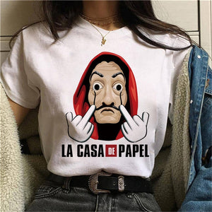 Maycaur The House of Paper T Shirt New Money Heist Women La Casa De Papel Tshirt Funny Top Tee Fashion Female Clothes T-shirts