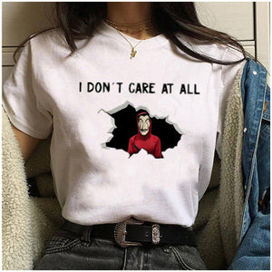 Maycaur The House of Paper T Shirt New Money Heist Women La Casa De Papel Tshirt Funny Top Tee Fashion Female Clothes T-shirts