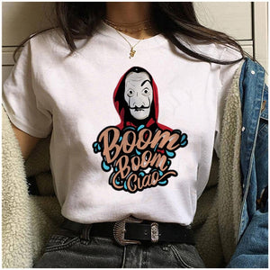 Maycaur The House of Paper T Shirt New Money Heist Women La Casa De Papel Tshirt Funny Top Tee Fashion Female Clothes T-shirts