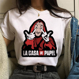 Maycaur The House of Paper T Shirt New Money Heist Women La Casa De Papel Tshirt Funny Top Tee Fashion Female Clothes T-shirts