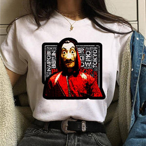 Maycaur The House of Paper T Shirt New Money Heist Women La Casa De Papel Tshirt Funny Top Tee Fashion Female Clothes T-shirts