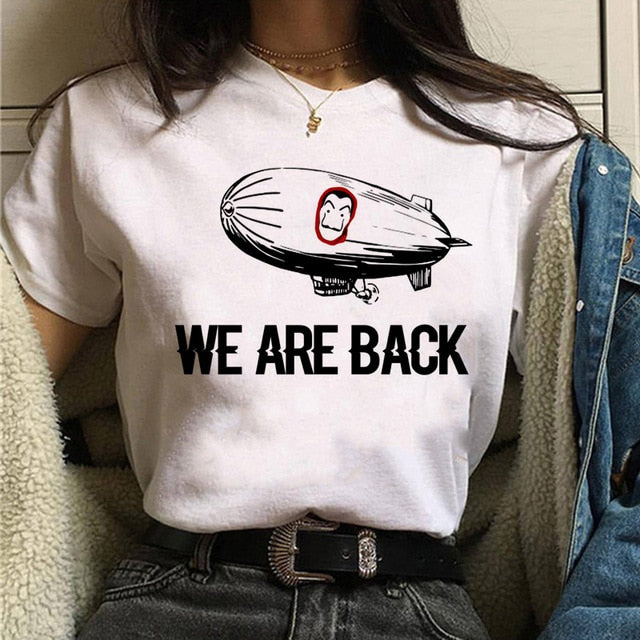 Maycaur The House of Paper T Shirt New Money Heist Women La Casa De Papel Tshirt Funny Top Tee Fashion Female Clothes T-shirts