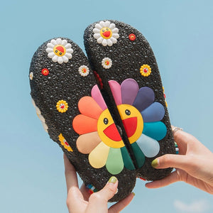Women Summer Slippers Cute flower Flat Flip Flops Ladies Soft Slides Shoes Female Print Floral Bling Beach Casual Sandals