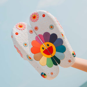 Women Summer Slippers Cute flower Flat Flip Flops Ladies Soft Slides Shoes Female Print Floral Bling Beach Casual Sandals