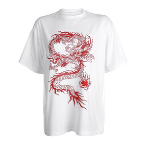 HEYounGIRL Casual Loose Oversized T Shirt Ladies Dragon Printed Short Sleeve Tee Shirt Women Black Streetwear T-shirts Cotton