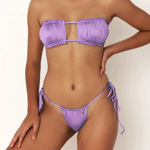 Micro Sexy Women Bikinis Set 2020 Mujer Swimsuit Bandeau Bathing Suit Push up Two-piece Female Swimwear Biquini Beachwear Bikini