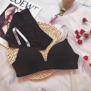 BEFORW Comfort Wireless Bras For Women Underwear Fashion Seamless Letter Straps Bra Sexy Lingerie Adjustable Push Up Bralette