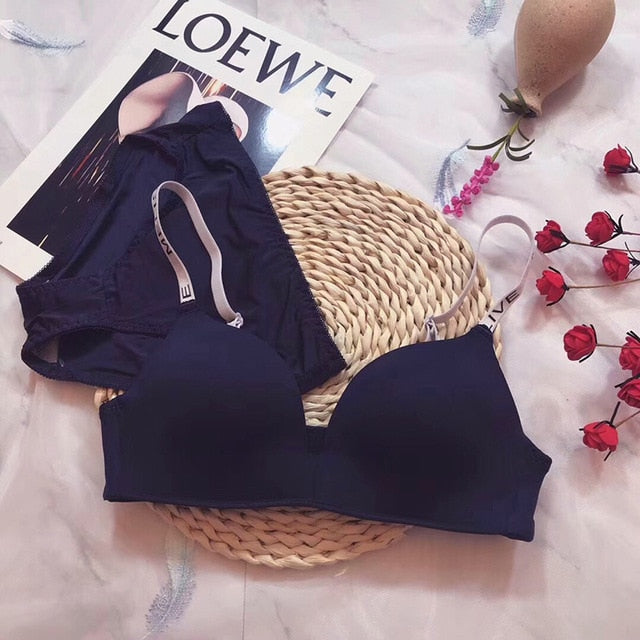 BEFORW Comfort Wireless Bras For Women Underwear Fashion Seamless Letter Straps Bra Sexy Lingerie Adjustable Push Up Bralette