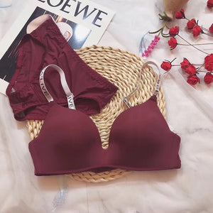 BEFORW Comfort Wireless Bras For Women Underwear Fashion Seamless Letter Straps Bra Sexy Lingerie Adjustable Push Up Bralette