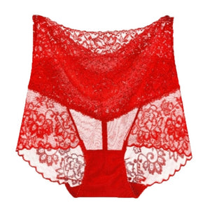 M-XL High Waist Panties Women Sexy Lace Underwear Bodyshaper Slim Panties Mesh Floral Lingerie Female Underpants Seamless Briefs