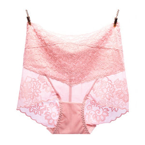 M-XL High Waist Panties Women Sexy Lace Underwear Bodyshaper Slim Panties Mesh Floral Lingerie Female Underpants Seamless Briefs