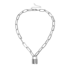 Rock Lock Necklace Women Gold Color Chain Punk Gothic Choker Necklace Collar Statement Pendant Necklaces for Women Jewelry Gift