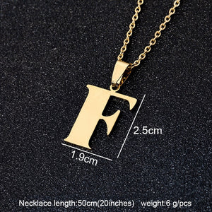 Stainless Steel A To Z 26 Letters Initial Minimalist Necklace For Women Alphabet Pendant Necklace Friends Family Gift Jewelry