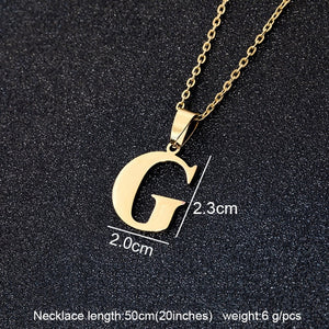 Stainless Steel A To Z 26 Letters Initial Minimalist Necklace For Women Alphabet Pendant Necklace Friends Family Gift Jewelry