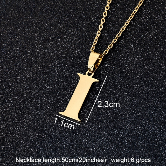 Stainless Steel A To Z 26 Letters Initial Minimalist Necklace For Women Alphabet Pendant Necklace Friends Family Gift Jewelry