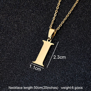 Stainless Steel A To Z 26 Letters Initial Minimalist Necklace For Women Alphabet Pendant Necklace Friends Family Gift Jewelry