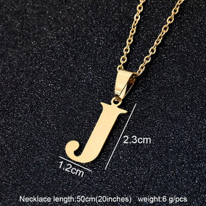 Stainless Steel A To Z 26 Letters Initial Minimalist Necklace For Women Alphabet Pendant Necklace Friends Family Gift Jewelry