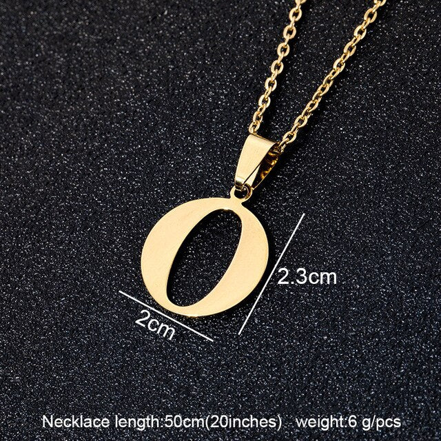 Stainless Steel A To Z 26 Letters Initial Minimalist Necklace For Women Alphabet Pendant Necklace Friends Family Gift Jewelry