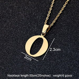 Stainless Steel A To Z 26 Letters Initial Minimalist Necklace For Women Alphabet Pendant Necklace Friends Family Gift Jewelry