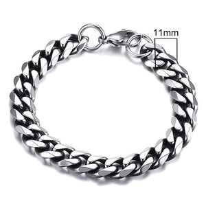 Vnox Mens Simple 3-11mm Stainless Steel Curb Cuban Link Chain Bracelets for Women Unisex Wrist Jewelry Gifts