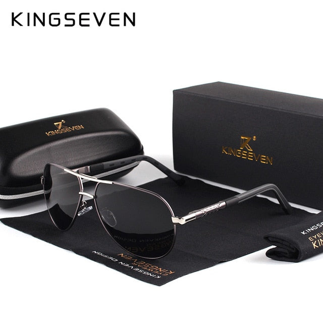 KINGSEVEN Men Vintage Aluminum Polarized Sunglasses Classic