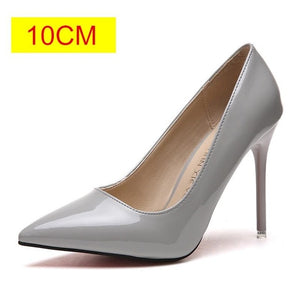 Plus Size 34-44 HOT Women Shoes Pointed Toe Pumps Patent Leather Dress  High Heels Boat Shoes Wedding Shoes Zapatos Mujer