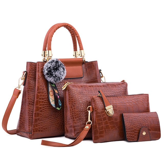 Ceossman 4pcs/Set Women Bag Ladies Hand Bags Luxury Handbags Women Bags Designer Bags For Women 2020 Handbag PU Composite Bag