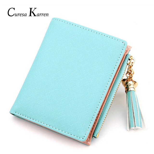 New hot ladies casual simple fashion leather wallet tassel love decoration cute multi-function wallet free shipping credit card
