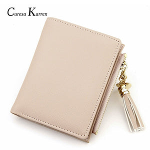 New hot ladies casual simple fashion leather wallet tassel love decoration cute multi-function wallet free shipping credit card