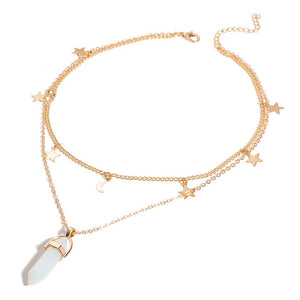 IPARAM Fashion Trend Crystals Necklace Bohemian Hexagon Opal Pendant Necklace Female Hexagon Crystal Necklace Gift 2020 NEW