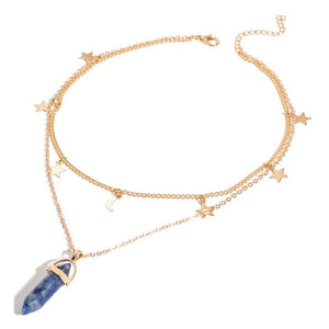 IPARAM Fashion Trend Crystals Necklace Bohemian Hexagon Opal Pendant Necklace Female Hexagon Crystal Necklace Gift 2020 NEW