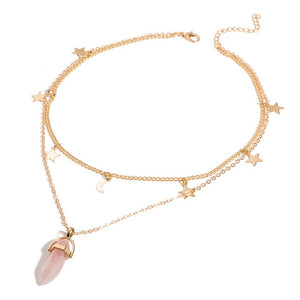 IPARAM Fashion Trend Crystals Necklace Bohemian Hexagon Opal Pendant Necklace Female Hexagon Crystal Necklace Gift 2020 NEW