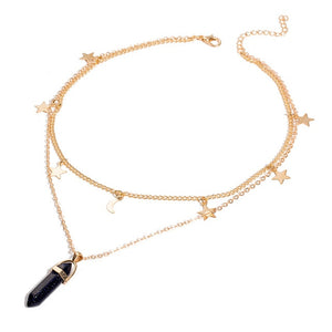 IPARAM Fashion Trend Crystals Necklace Bohemian Hexagon Opal Pendant Necklace Female Hexagon Crystal Necklace Gift 2020 NEW