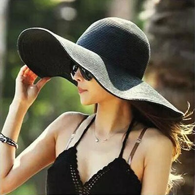 2015 Fashion Seaside Sun Visor Hat Female Summer Sun Hats For Women large Brimmed Straw Sun Hat Folding Beach Girls Wholesale