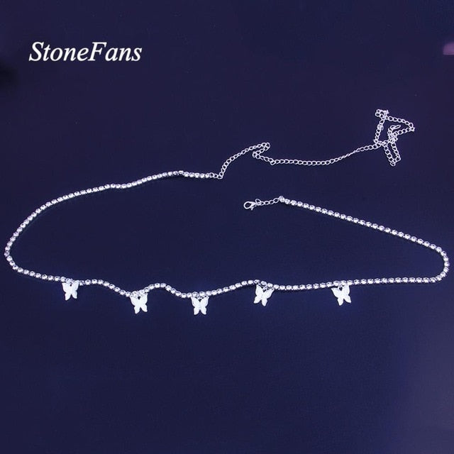 StoneFans Sequins Belly Waist Chain Body Jewelry Women Sexy Bikini Beach Body Chain Vintage Paillette Charm Body Chain Jewelry