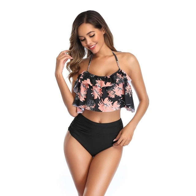 New women's swimwear sexy Print Bikini high waist underwear swimwear suit beach swimwear women