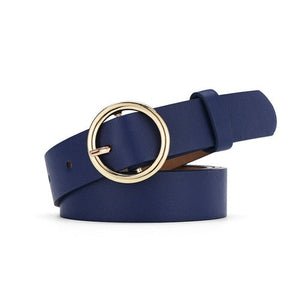 None Round Women Solid Fashion Buckle Waist Casual Shape Belt 2019 New Simple Circle Pin Buckles Belt Boho Waistband