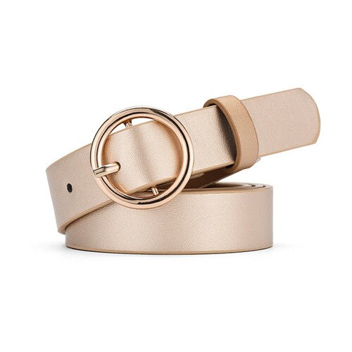 None Round Women Solid Fashion Buckle Waist Casual Shape Belt 2019 New Simple Circle Pin Buckles Belt Boho Waistband