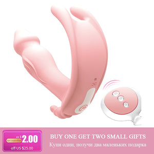 Omysky Butterfly Dildo Vibrator Wearable G Spot Clitoral Stimulator Massager Wireless Rechargable Sex Toy For Women Masturbator