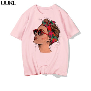 UUKL Shirts Women 2020 Summer T Shirt Harajuku Fashion Cool Female T-shirt Leisure Streetwear Aesthetic Tshirt Tops Pink Shirt