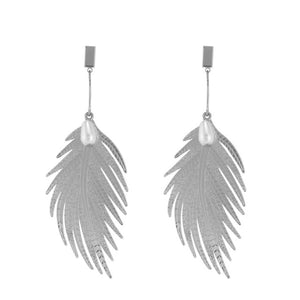 HONGYE Fashion Jewelry Dubai Long Dangling Earrings Femme   Feather Leaves Shape Big Eardrops For Women Brincos 2020